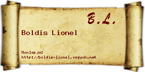 Boldis Lionel névjegykártya